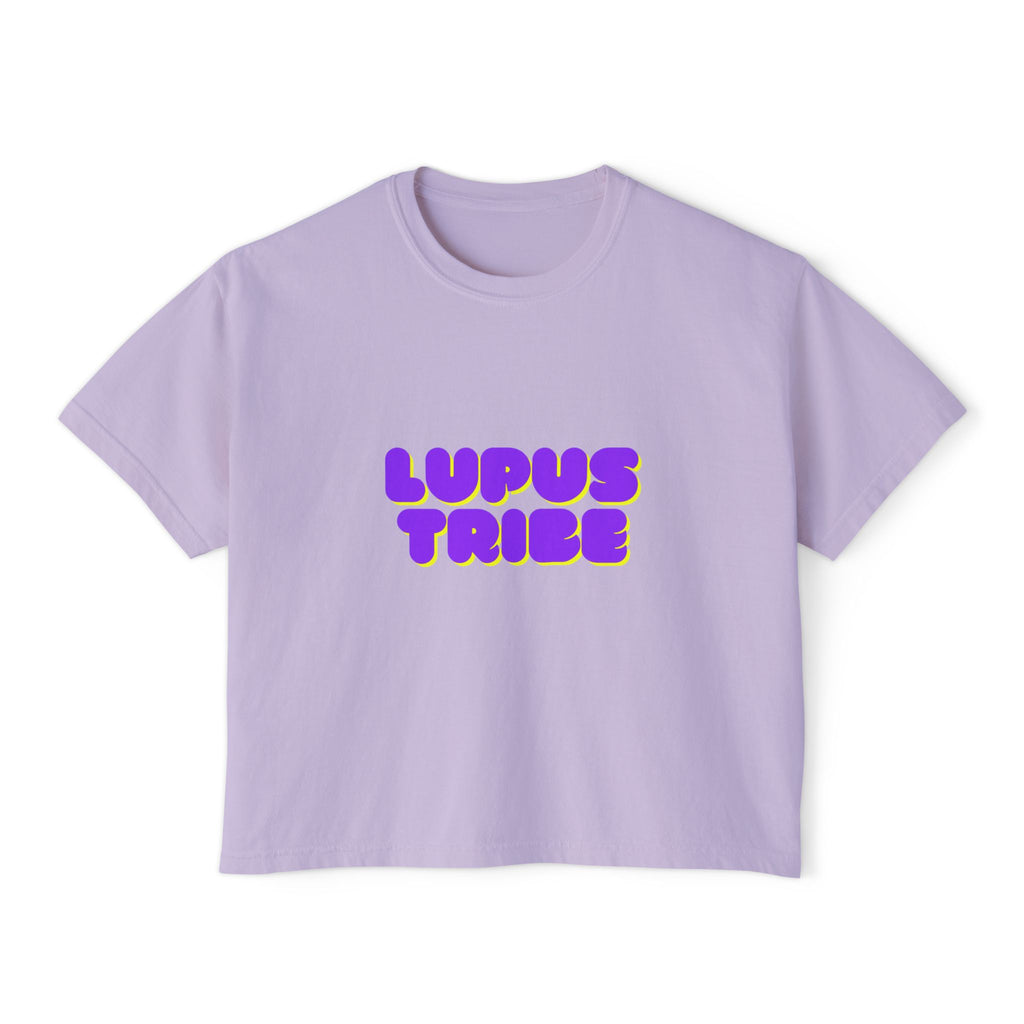 Lupus Tribe Boxy Tee — Purple Awareness Graphic Crop T-Shirt